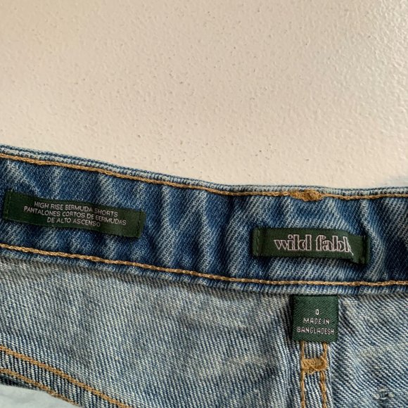 Wild Fable Jean Bermuda Shorts Size 0 High Rise Raw Hem Denim NWT - Picture 9 of 16